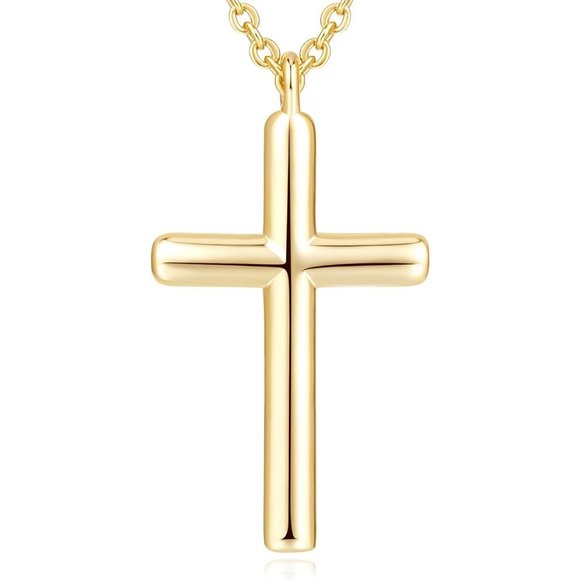 Women 14K Gold Cross Simple Faith Necklaces - Picture 1 of 7